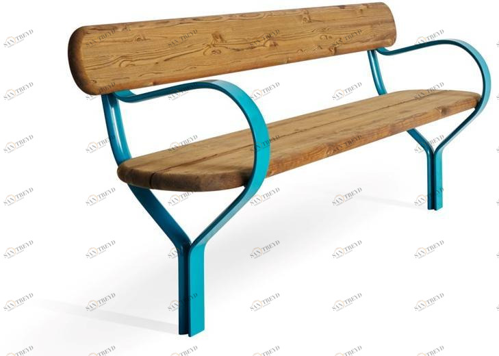 VESTRE Деревянная скамейка в современном стиле с подлокотниками со спинкой Folk sun-id-1465626