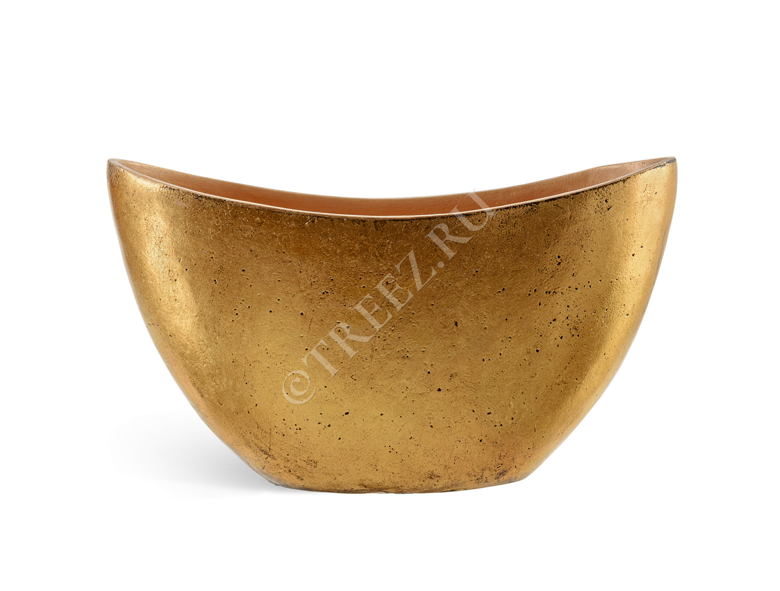 41.3321-04-054-GLD-20/37 Кашпо  Effectory - серия Metal - Ваза-Лодка малая - Сусальное золото Цветочная коллекция  - Вид №2