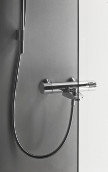 Передняя стенка душевой кабины 90x90 Ido Showerama 8-5 4985023995 белый профиль+ тонированное стекло Santreyd  - Вид №1