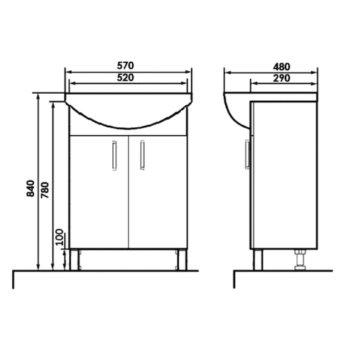 O-mebel напольная тумба Кларис бордовый Белый ORANGE sun-id-1516961 - Вид №2