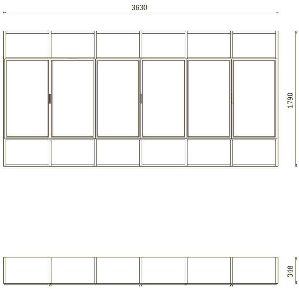 Febal Casa Лакированный подвесной книжный шкаф из дерева и стекла sun-id-1400383 - Вид №3