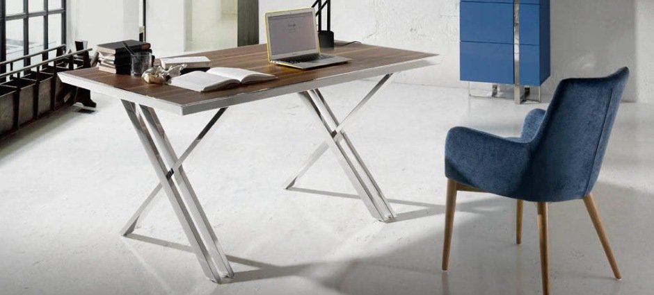 Письменный стол деревянный с металлическими ножками BZ511 Nogal от Angel Cerda ANGEL CERDA  147520 Коричневый  - Вид №1