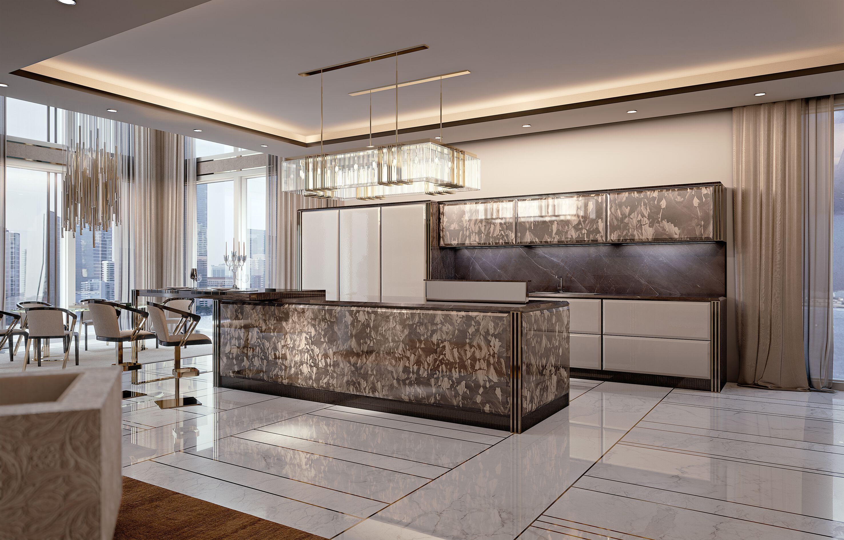 Стеклянный светодиодный подвесной светильник Bizzotto Italia Symphony – Infinity ARCH-00058436 - Вид №1