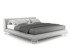 Кожаная мягкая двуспальная кровать