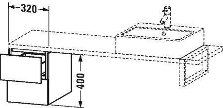 LC582505353 Шкафчик для компактной консоли L-Cube #LC5825 320 x 477 мм Каштан темный, декор Duravit - Вид №1