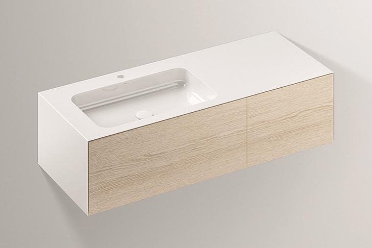 5158816000 Умывальник с тумбой, wp.folio7, белая, proshield, под дерево, матовый дуб Alape серия FO (Folio) 