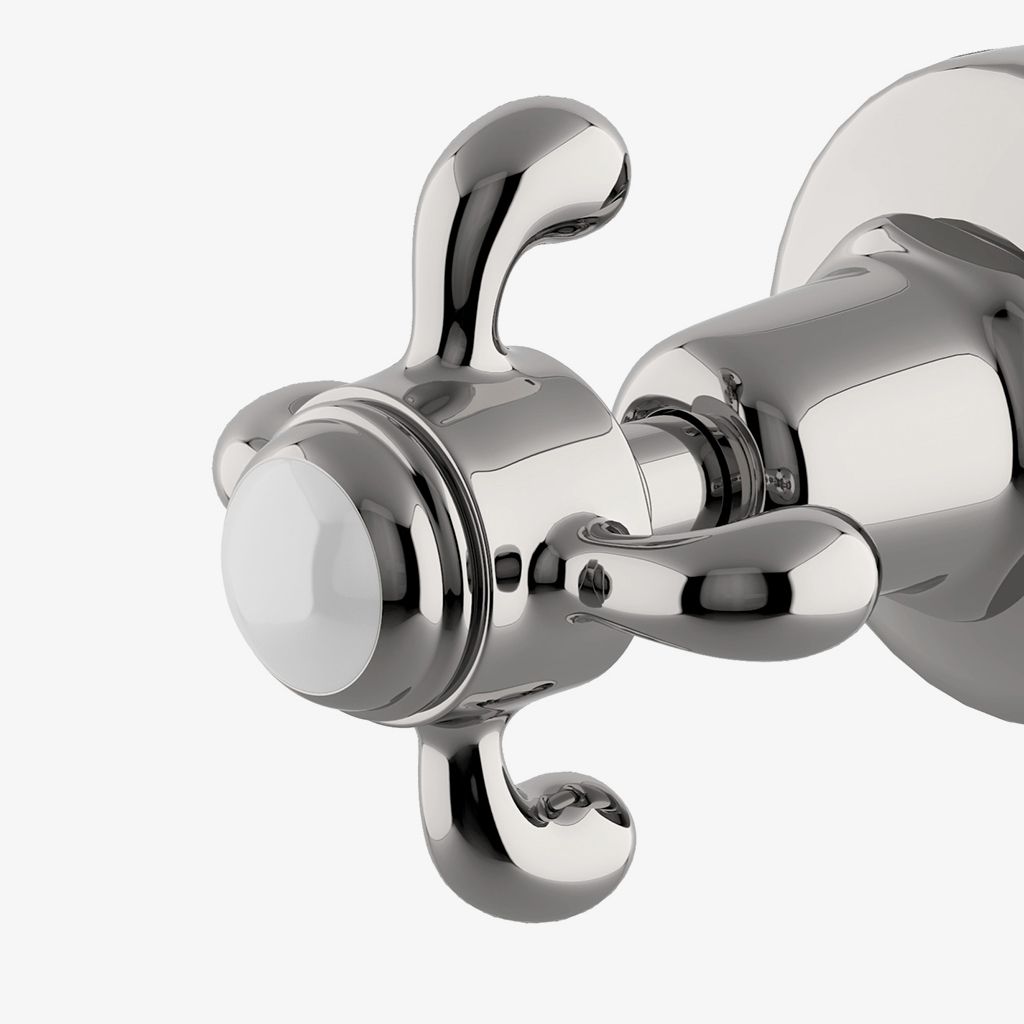 ETVC70 Белая фарфоровая пустая шкала клапана регулировки объема Etoile с металлической поперечной ручкой Waterworks - Вид №1