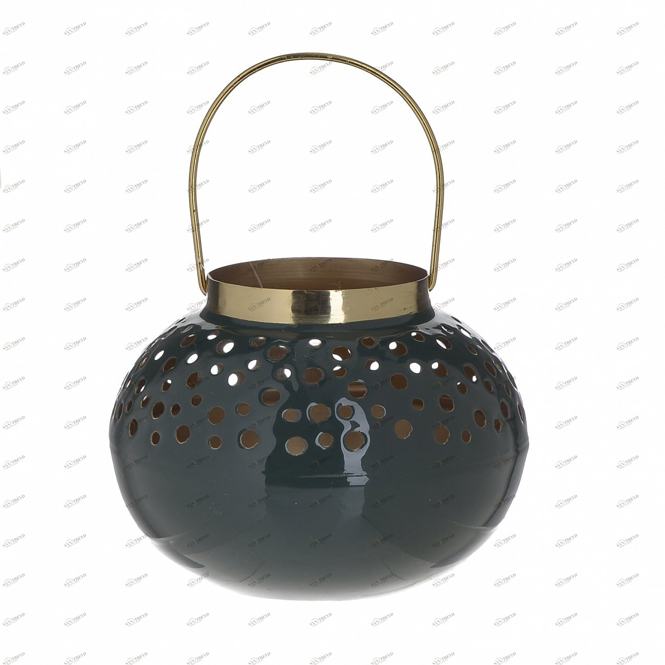 Подсвечник-фонарь стеклянный черный 10 см TO4ROOMS  00-3838925 Черный 