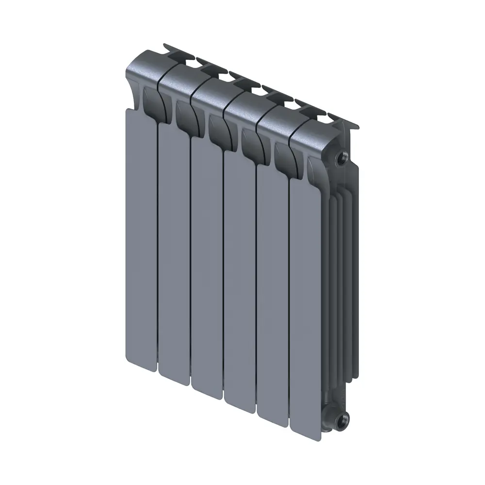 Радиатор секционный Rifar Monolit M50006RAL7012 500/100 6 секций боковое подключение биметалл серый 82560806 STLM-2132385 - Вид №1