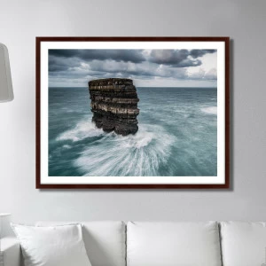 Фотокартина в деревянной раме 130х102 см Downpatrick Head, Northern Ireland КАРТИНЫ В КВАРТИРУ  264732 Бежевый;белый;голубой;разноцветный