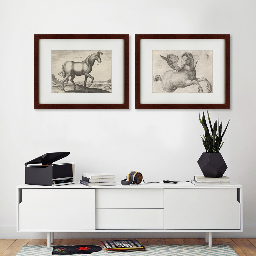 Картина в раме 60х47 см Pegasus Sketch, 1500 КАРТИНЫ В КВАРТИРУ  135676 Серый  - Вид №2