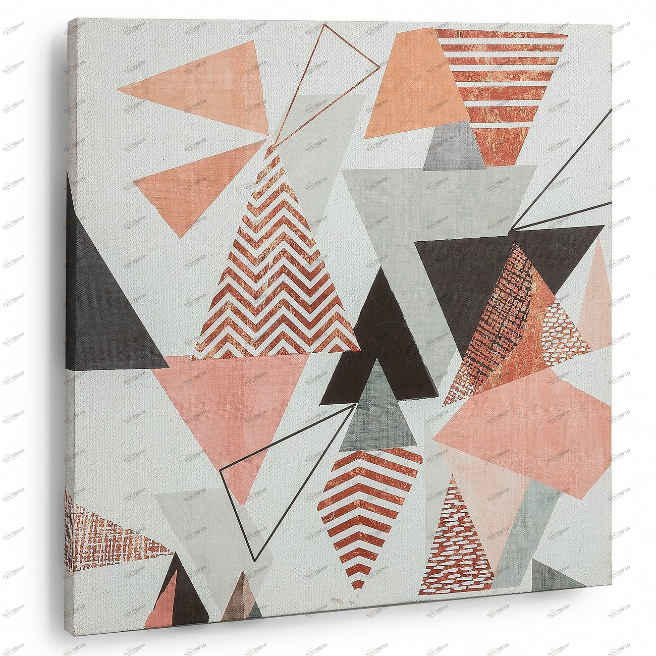 Картина на холсте 50x50 см Darwen от La Forma LA FORMA  343013 Бежевый;розовый;серебро 