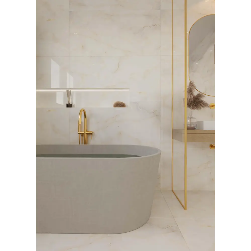 89396417 Глазурованный керамогранит Arcadia Ceramica Anty Sky Beige Glossy 60x120 см 1.44 м² глянцевый цвет бежевый STLM-1443507 - Вид №8