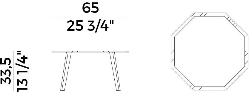 Potocco Восьмиугольный мраморный журнальный столик Otta 940/t - Вид №5
