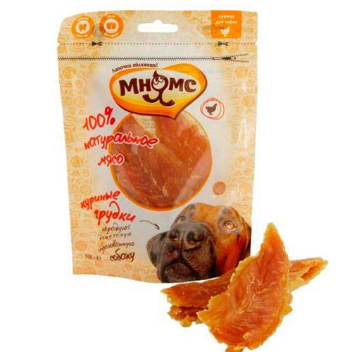 ПР0037409 Лакомство для собак куриные грудки 100г МНЯМС 