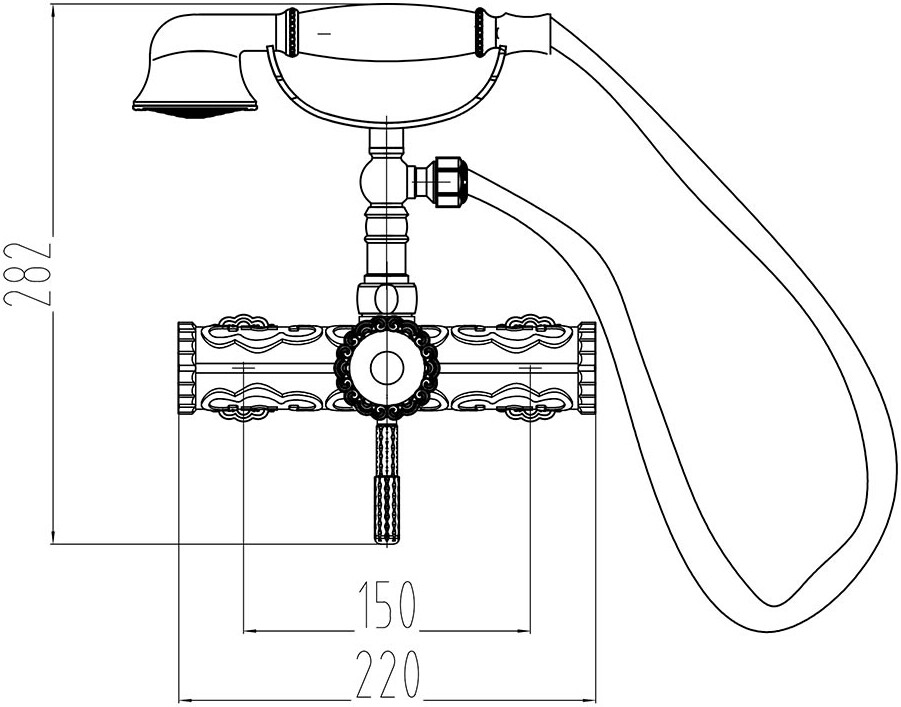 Смеситель ZorG Antic A 119 DK-BR для душа, бронза - Вид №1