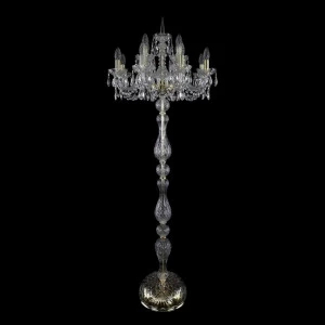 Торшер хрустальный на 12 ламп 165х27 золотой Bohemia Ivele 1402T1/8+4/195-165/G BOHEMIA IVELE СВЕЧА 00-3889327 Золото;прозрачный