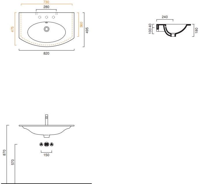 Подвесная раковина настенная овальная CERAMICA CATALANO Velis белая sun-id-1486485 - Вид №5