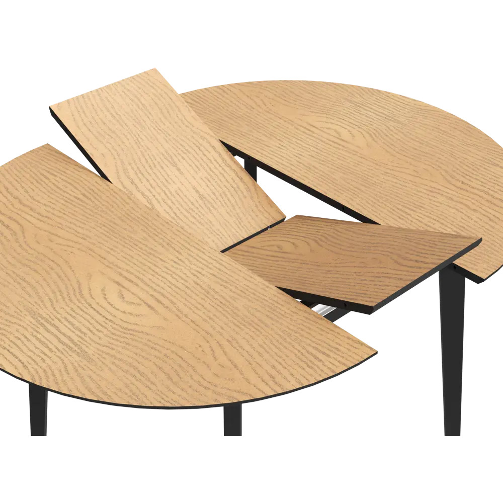 Стол обеденный Монреаль Т1 раскладной 100-130x77x100 см круг МДФ цвет светлое дерево/черный Santreyd STLM-2125826 - Вид №8