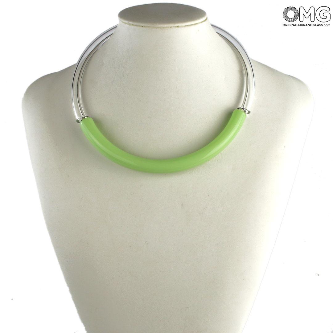 4423 ORIGINALMURANOGLASS Колье Дениз Зелёное - муранское стекло OMG 21 см  - Вид №1