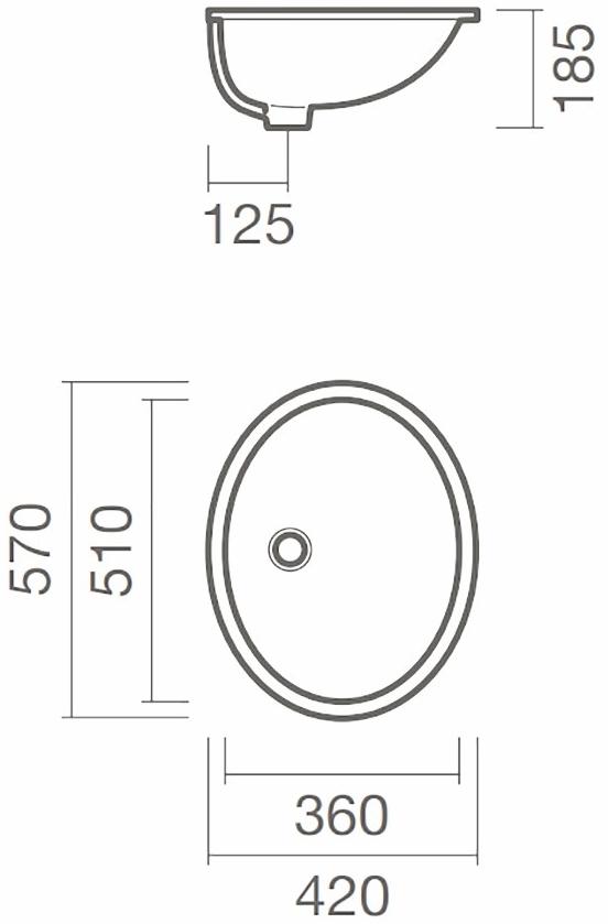 Встраиваемая снизу раковина Sanitana LOJA 57 S10011630500000 ( LJLE2E )  - Вид №1