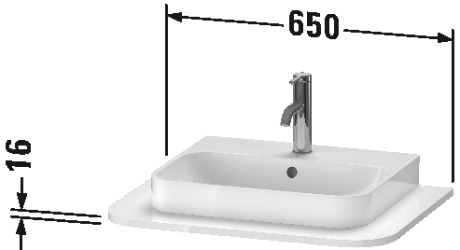 HP031B06969 Консоль Happy D.2 Plus #HP031B 650 x 480 мм Орех брашированный (натуральный шпон) Duravit - Вид №1