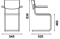 Adico Консольный стул из нержавеющей стали и дерева с подлокотниками sun-id-1425520 - Вид №4