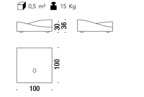 Квадратный пуф из ткани MOROSO Misfits ARCH-00016099 - Вид №4