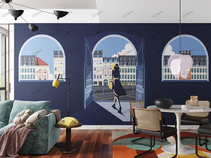 Inkiostro Bianco Моющиеся обои с пейзажами Inediti 04 - arcade sun-id-1345449