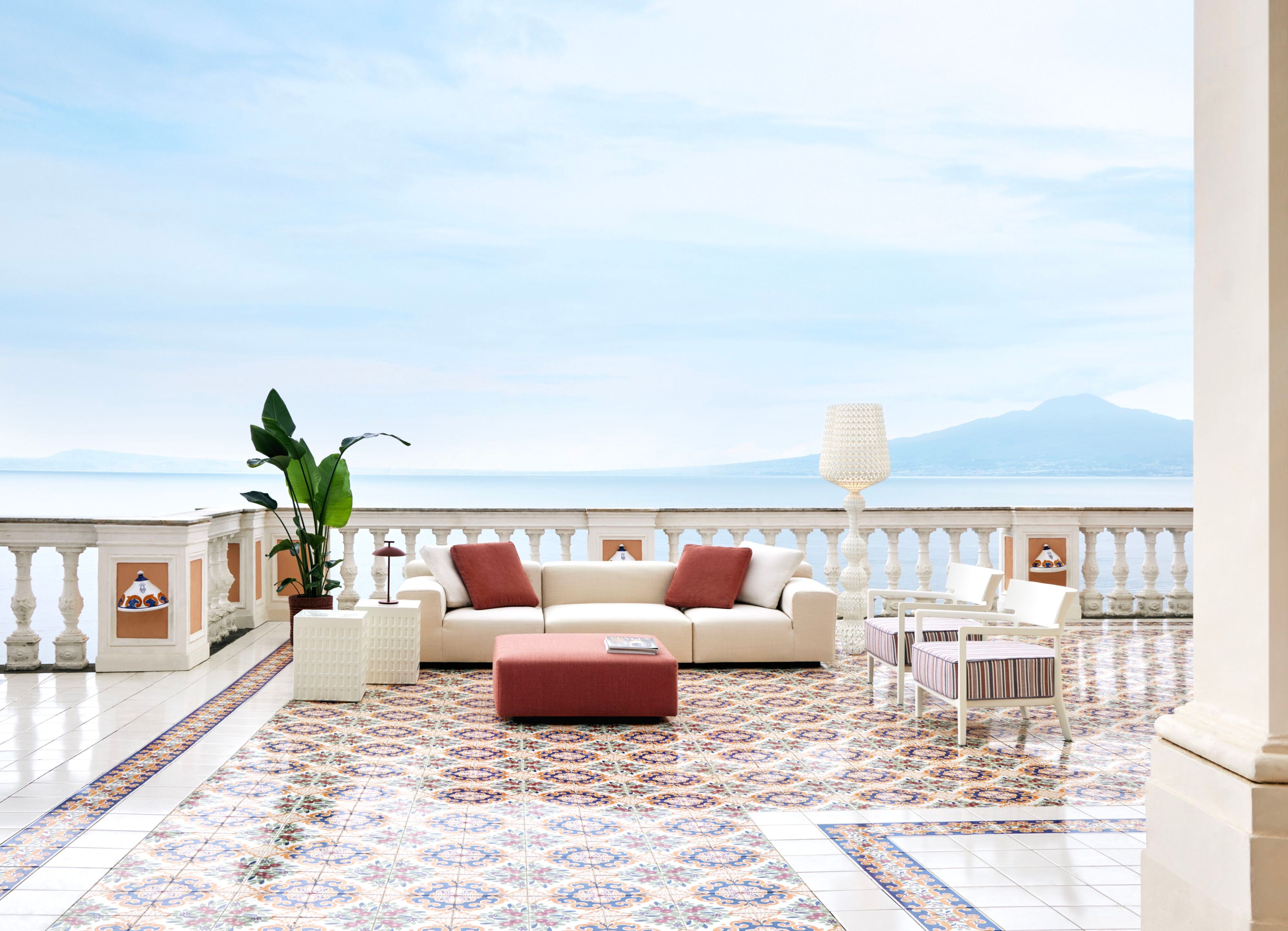 Тканевый модульный садовый диван Kartell Plastics ARCH-00078602 - Вид №2