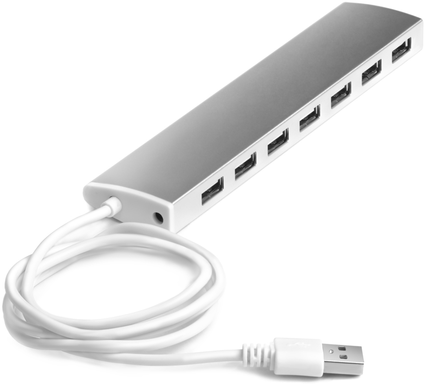 GCR-UH217S usb 2.0 разветвитель на 7 портов 0,5m , silver Greenconnect Santreyd 
