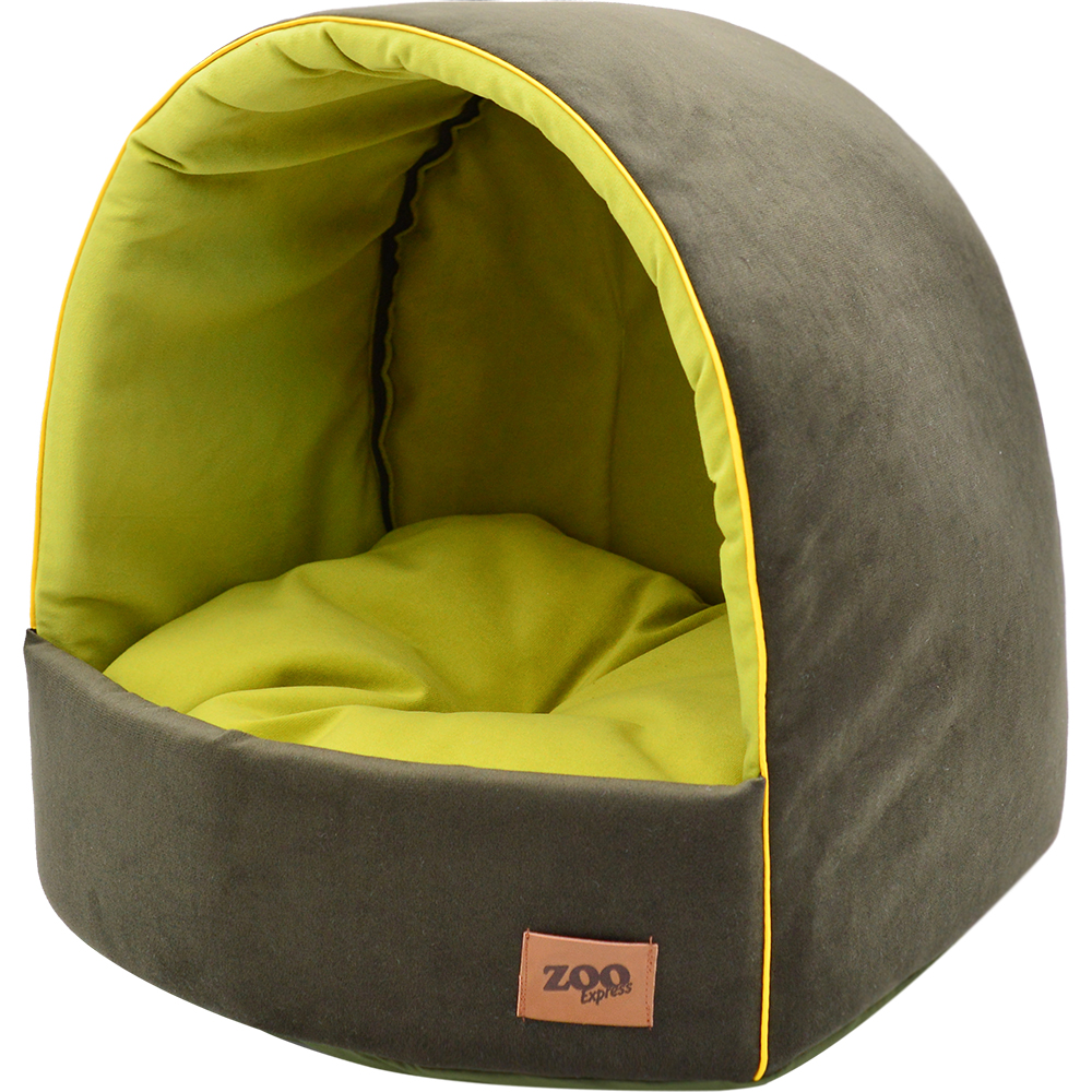 ПР0054466 Дом эстрада-трансформер для животных Ампир мебельная ткань №1 35х31х31см оливковый/зелен. ZOOEXPRESS 