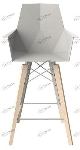 VONDOM Садовый стул из полипропилена с подлокотниками Faz wood 54304, 54304f