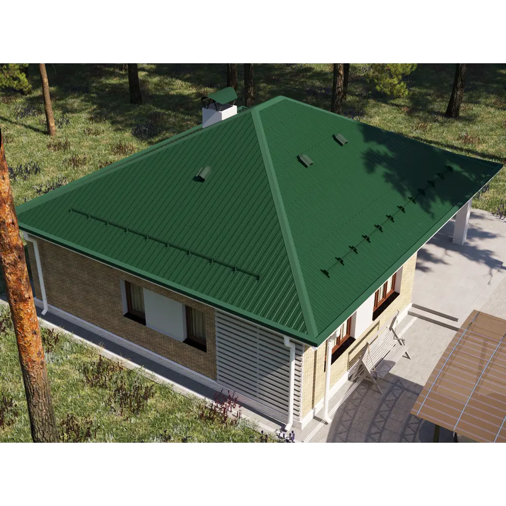 Профнастил С21 0.45 мм 1050x2000 мм зелёный RAL 6005 82252742 STLM-2171953 Santreyd  - Вид №3
