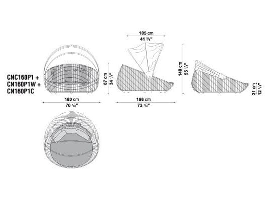 2-местный полиэтиленовый садовый диван B&B Italia Outdoor Canasta ' 13 ARCH-00061953 - Вид №3