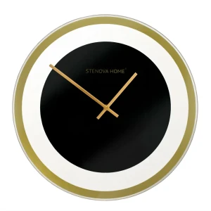 Часы настенные Stenova Home Затмение круглые стекло цвет черный бесшумные ø40 см