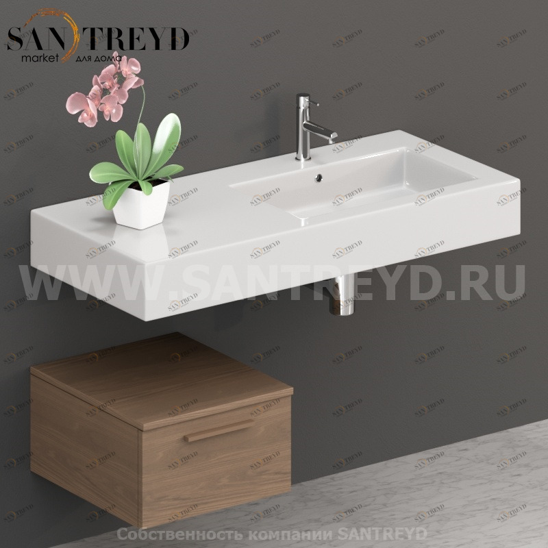 T04552CF Столешницы для использования в сочетании с тумбами и открытыми тумбами 45 см цвет Дуб кофейный ARREDO WOOD Италия Ceramica Globo