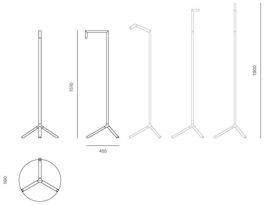 Регулируемая алюминиевая светодиодная напольная лампа Rakumba Hangman ARCH-00128980 - Вид №10