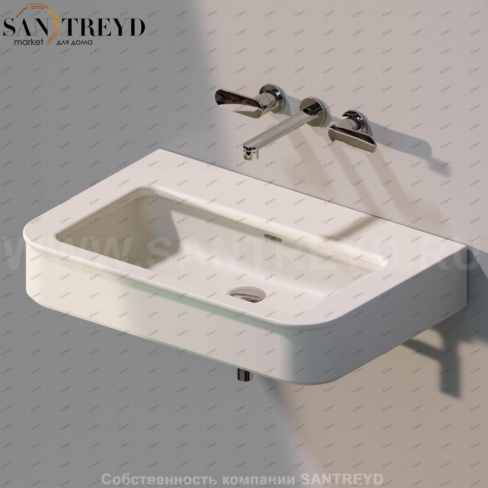 MA75L9003 Подвесная раковина настенная прямоугольная Ceramica Flaminia Madre бежевая