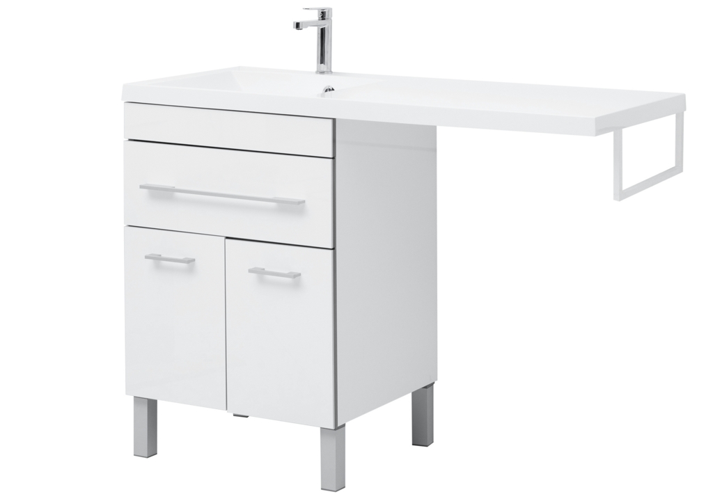 Тумба с раковиной Aquanet Верона 120 L белый (напольная, 1 ящик, 2 дверцы) 0018250700239565 - Вид №4
