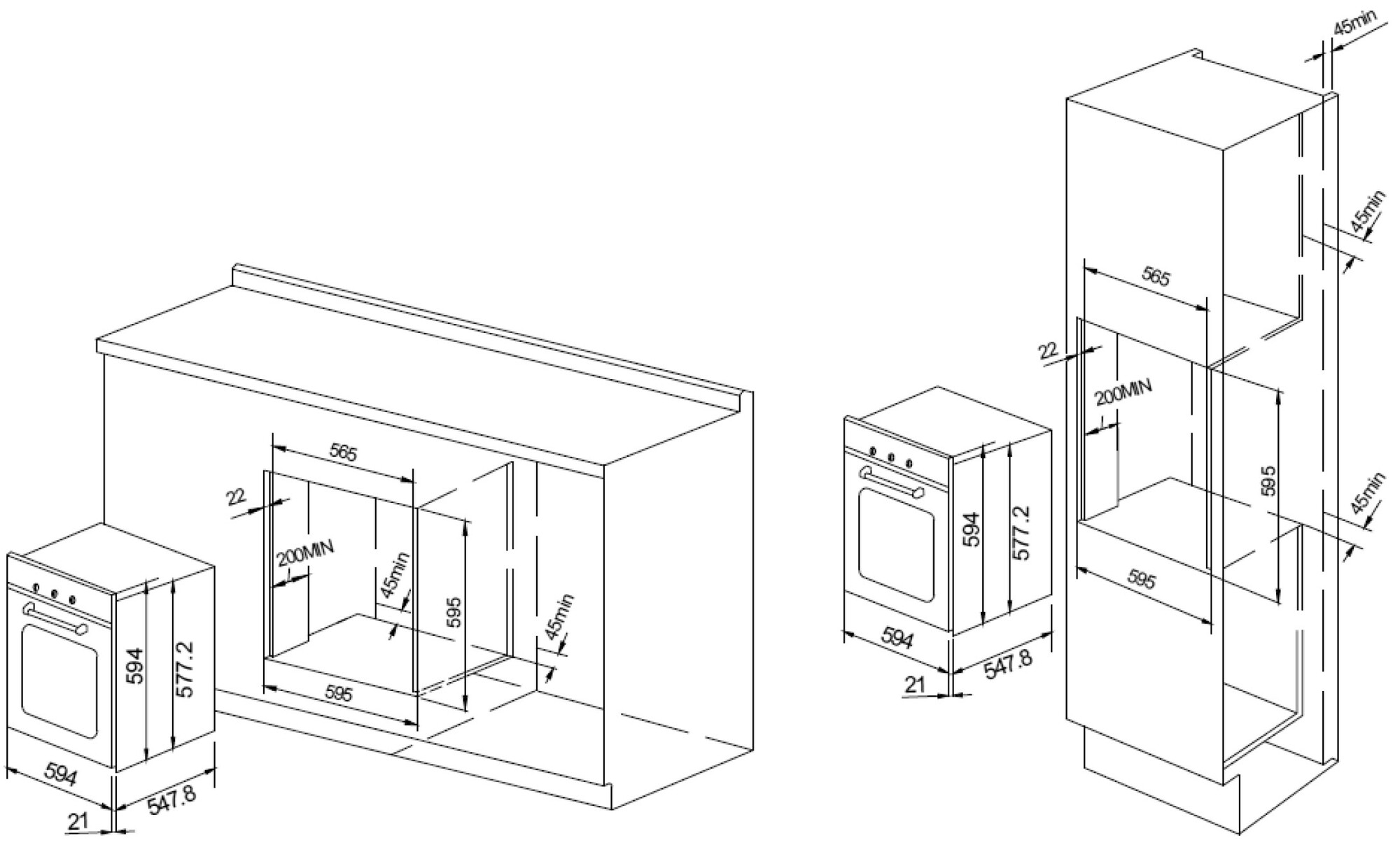 1319571 Электрический духовой шкаф Graude BE 60.2 W белый STDN-0082600 - Вид №2
