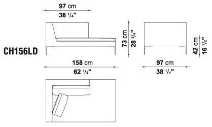 B&B Italia Мягкая кушетка из ткани Charles sun-id-1423353 - Вид №2
