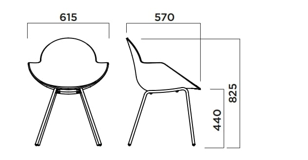Полипропиленовый стул с подлокотниками Infiniti Cookie ARCH-00013110 - Вид №1
