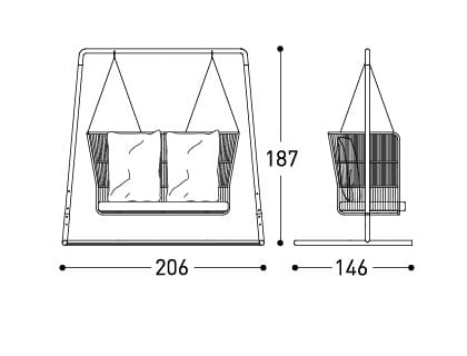 2-местный алюминиевый качалка с порошковым покрытием Varaschin Tibidabo ARCH-00011996 - Вид №2
