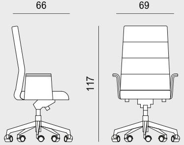 Viganò Кресло для руководителя из ткани с высокой спинкой Star sun-id-1502495 - Вид №5