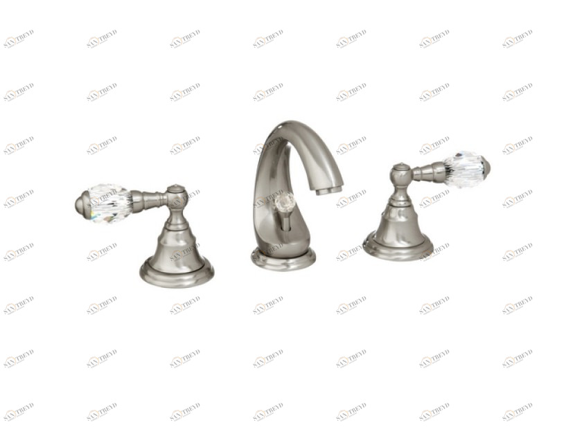 036601.000.62 Раковина с тремя отверстиями и кристаллами Swarovski Сатин никель Mestre Atlantica