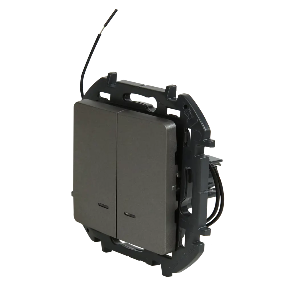 LEXMAN LILIAN — двухклавишный выключатель с подсветкой в цвете «Титан» 86761707 STLM-1117900 - Вид №1