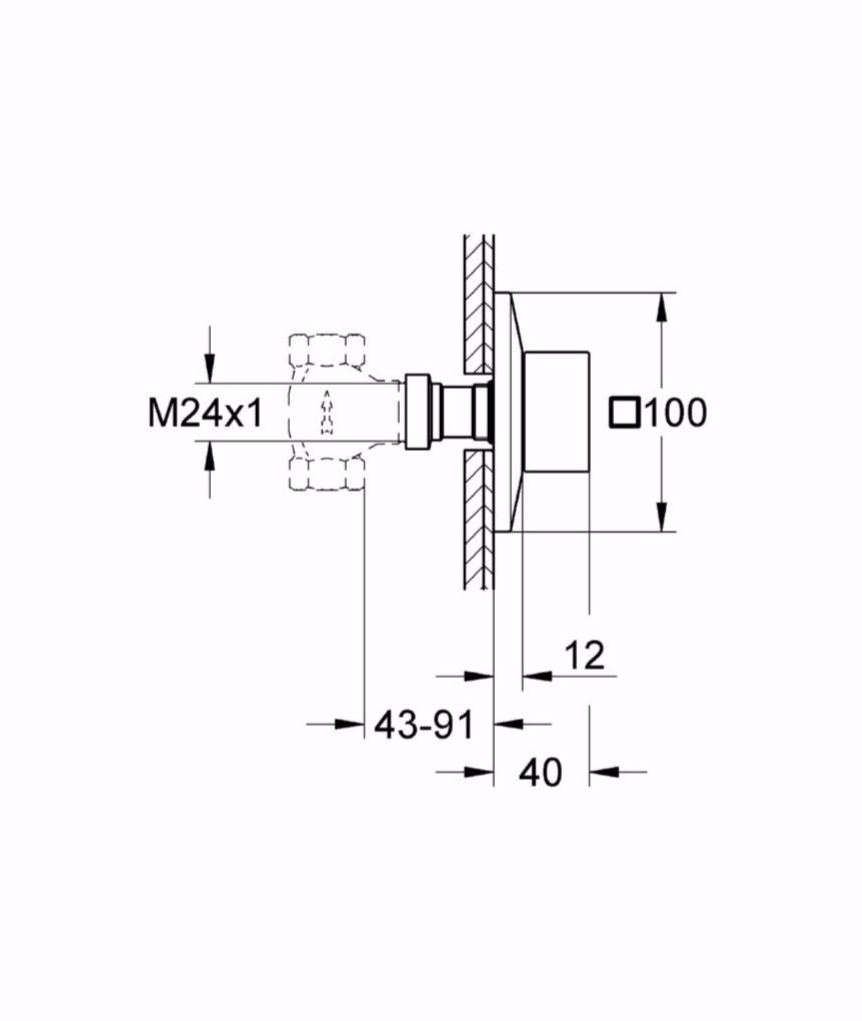 Внешняя часть вентиля GROHE Allure Brilliant, хром (19796000) - Вид №1