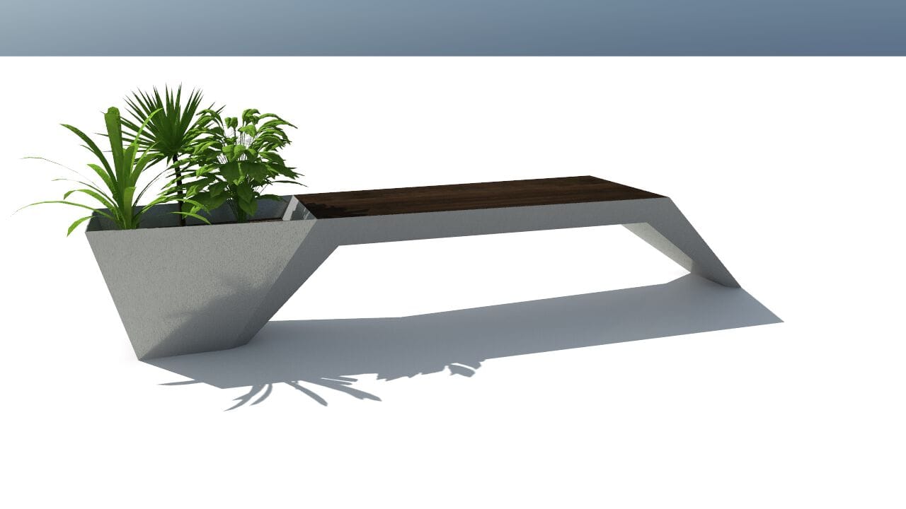 Скамейка из дерева и листового металла со встроенной плантатором без спинки CITYSì URBAN ARCH-00044158 - Вид №17