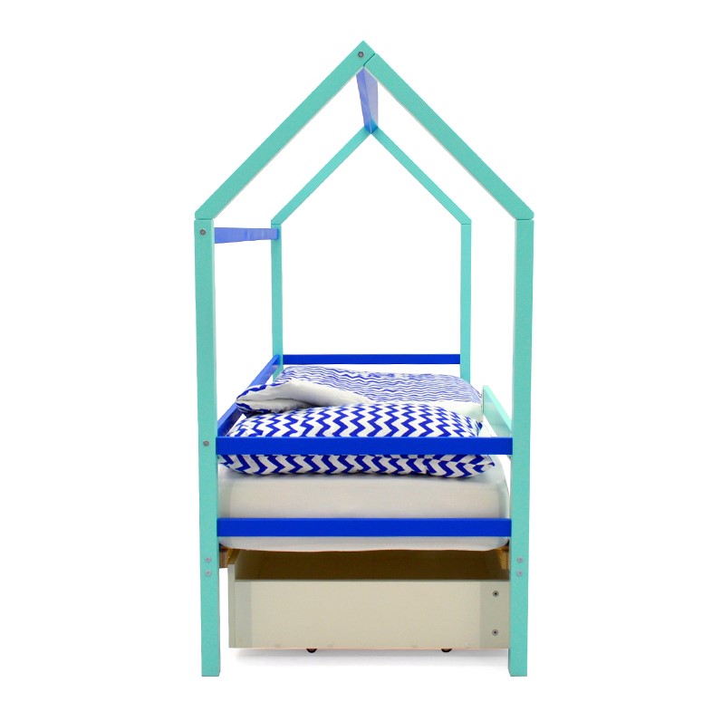Кровать-домик детская мятно-синяя Svogen БЕЛЬМАРКО  00-3833077 Голубой Santreyd  - Вид №5